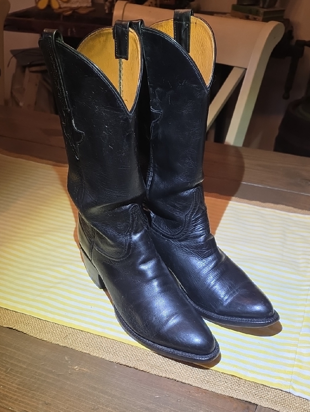 Lucchese Classics Handmade Royal Calf  Black 7.5d Men's Western Cowboy Boots